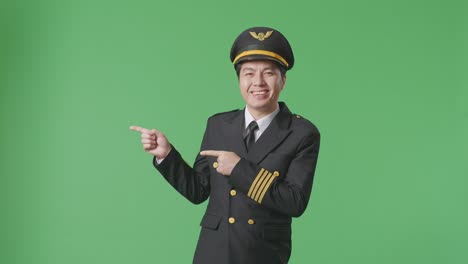 pilot in uniform pointing