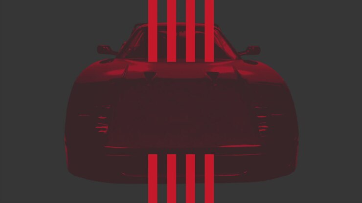 linee rosse geometriche astratte di movimento e sfondo sportivo retrò per auto sportive