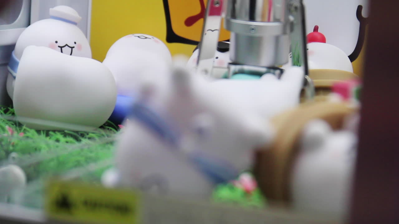 Cute Collectible Figures in a Display Case