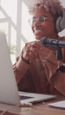 young serious african american woman customer service specialist at work
