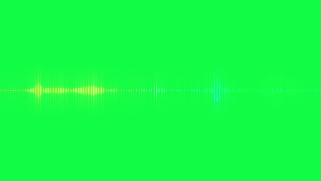 colorful audio spectrum sound wave effect, looping  animation on chroma key green screen background.audio technology concept.