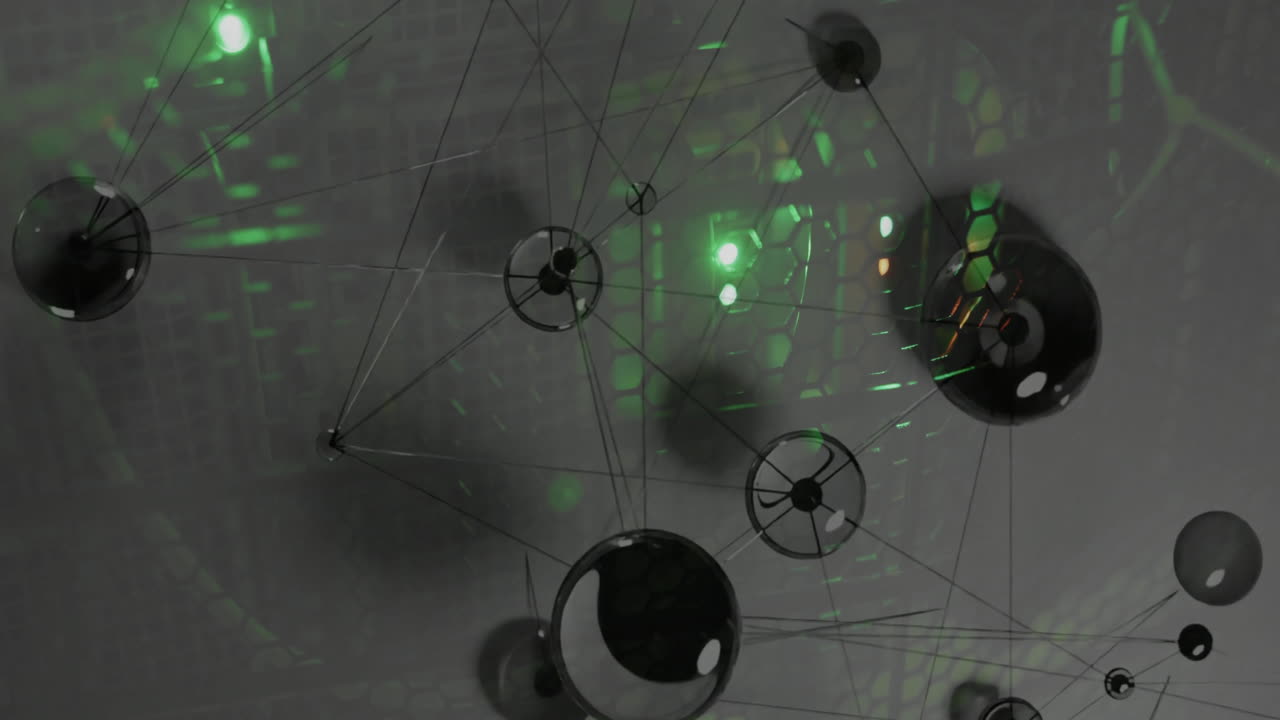 animación del procesamiento de datos digitales con conexiones a través de servidores informáticos