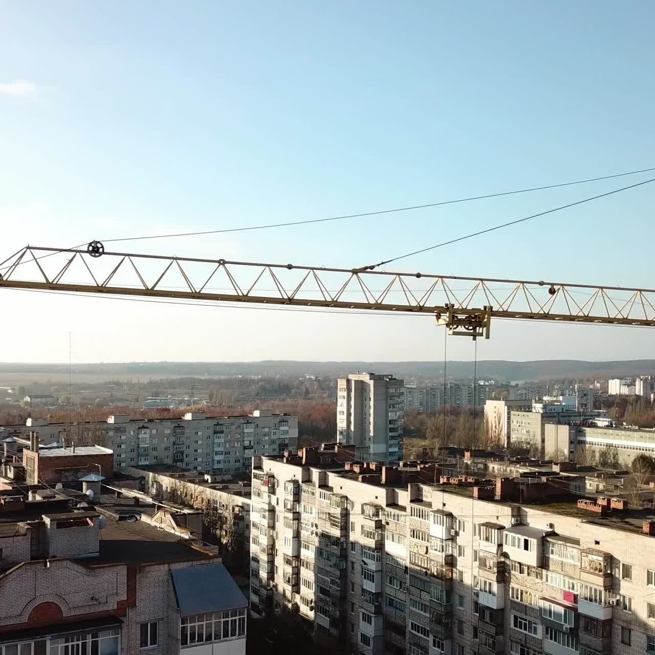 Yellow crane under construction