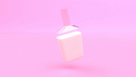 crema rosa para el cuidado de la piel tubo de vidrio maqueta de moda belleza concepto de cuidados de la piel médico transparente capaz de bucle sin costuras 4k