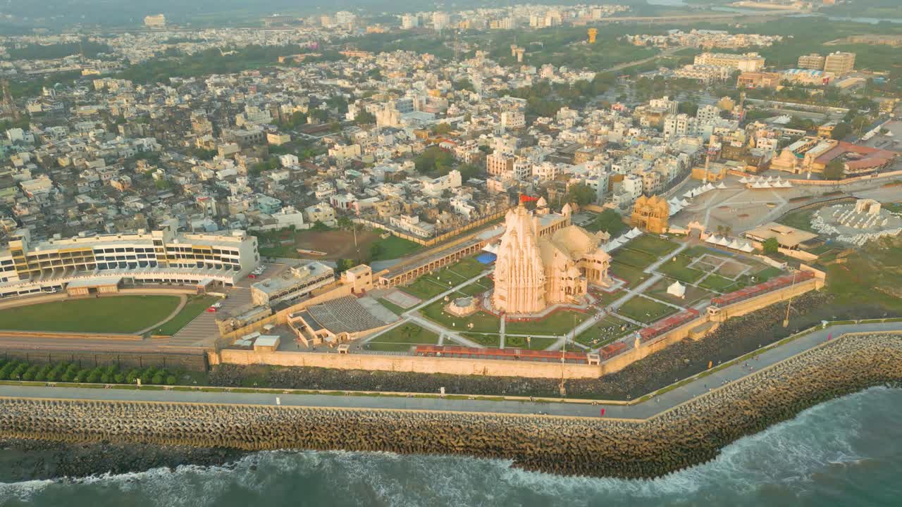 12 Jyotirlingas in India, Temples of Lord Shiva, indian temple architecture, Somnath Temple Aerial view