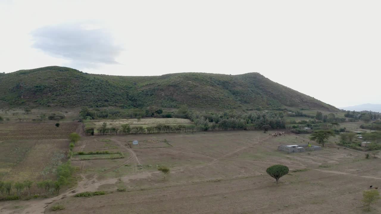 drone vista de kenia africa-sunset