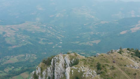 mucanj mountain and its scenic surroundings in western serbia - aerial drone shot