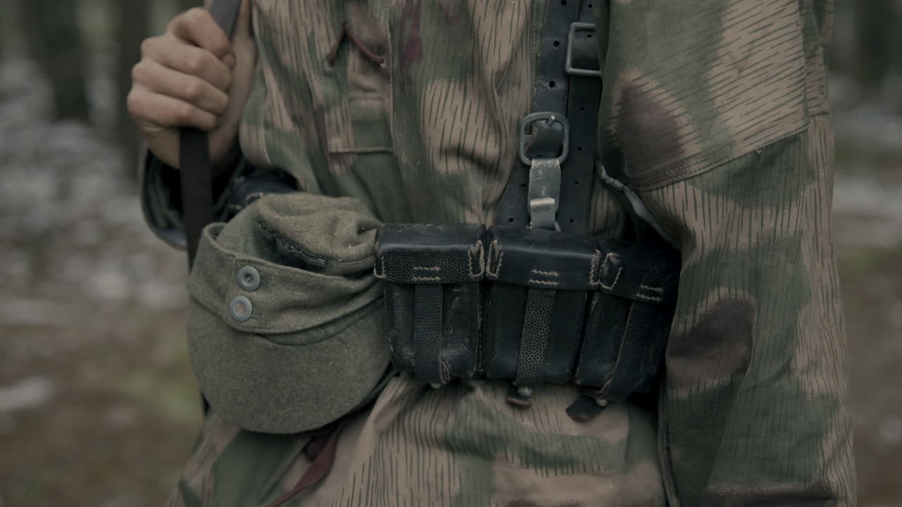 WWII German Soldier in Camouflage Uniform