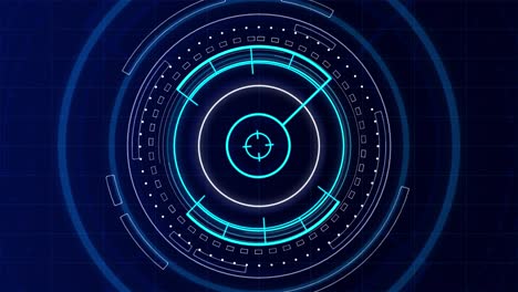 hud circle interfaces circle radar scanning for targets blue space on black background hi tech