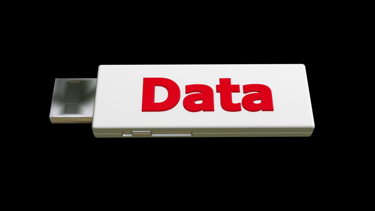 unidad de memoria flash usb con concepto de datos. canal alfa