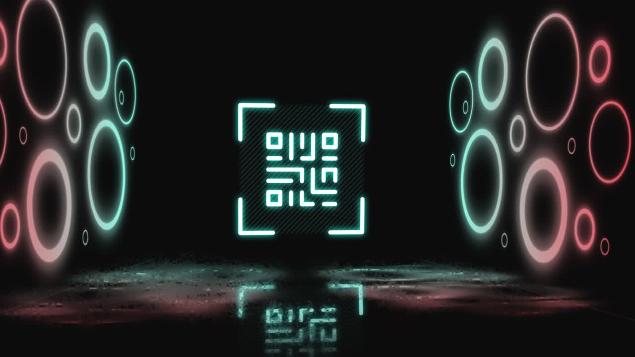 Animation of flickering white QR code