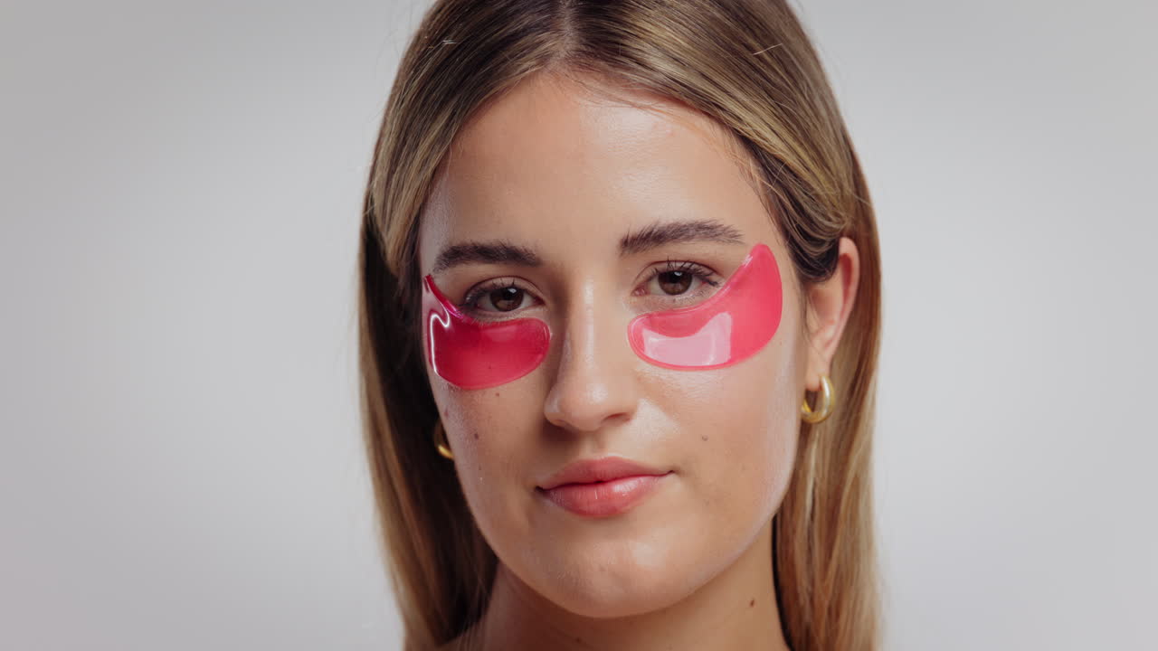 mujer con parches en los ojos