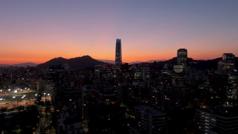 santiago chile dusk winter day night drone view