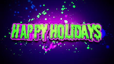 Happy-Holidays-on-grunge-texture-with-colorful-spray-splashes