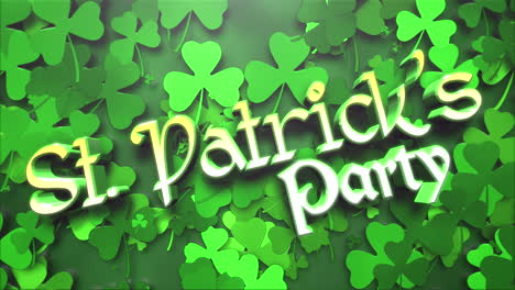 st patrick party with irish green shamrocks pattern