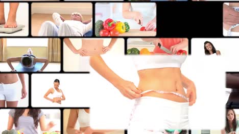 montage of women dieting