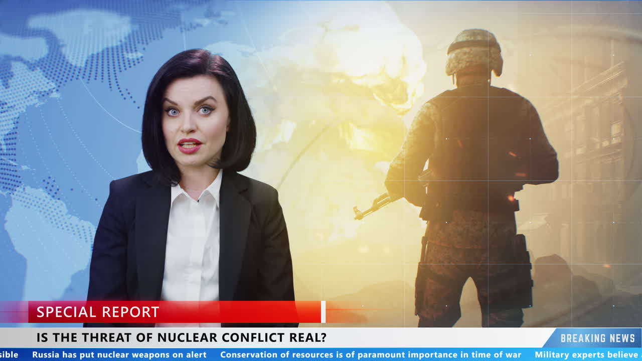Woman News Anchor About Nuclear Conflict
