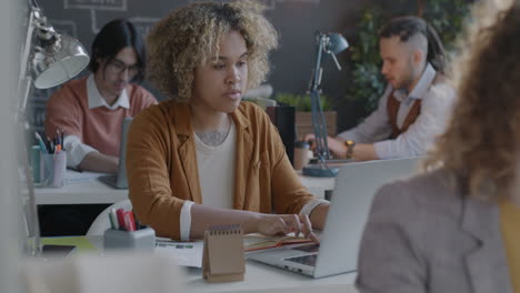 diverse team working in a modern office