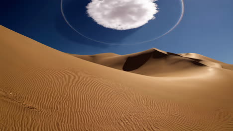 surreal desert landscape with cloud and rings
