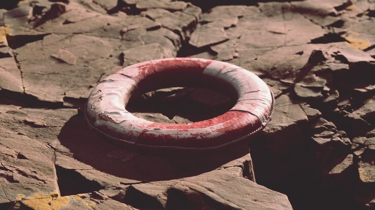 very old abandoned Grungy Lifebuoy
