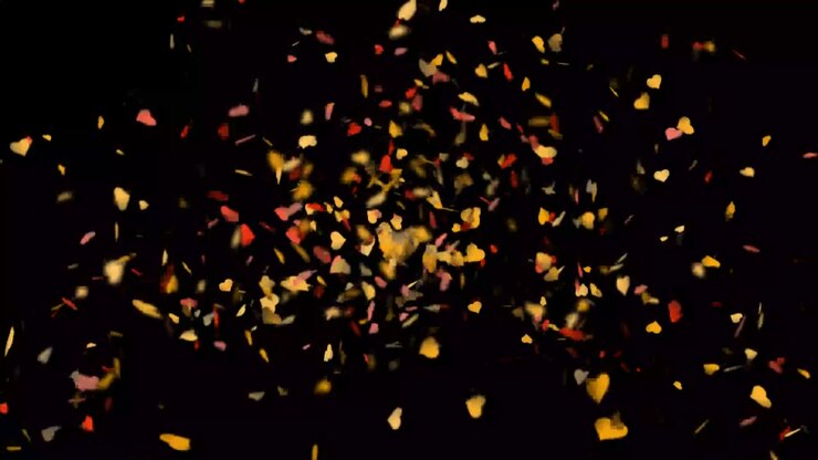Dynamic Confetti Explosion - Festive 4K Animation for Your Holiday Projects! Colorful Party Confetti Cascading in a Whirlwind of Glitter and Joy on a Stylish Black Background\r\n.mp4