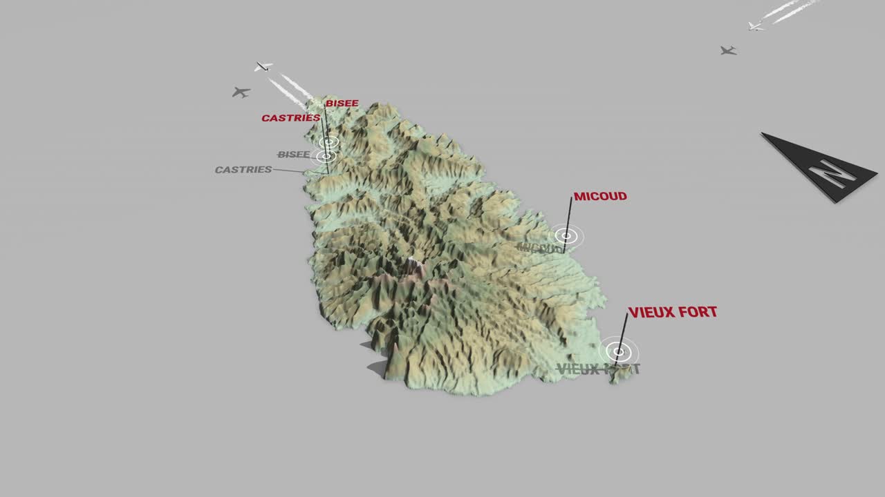 3d 지형 세인트 루시아