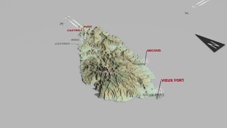 mapa de tierra en 3d de santa lucía