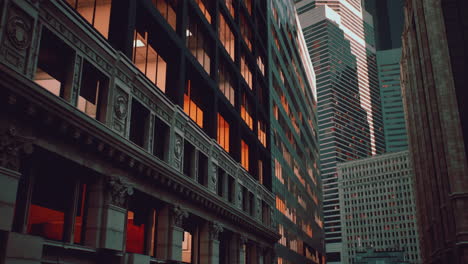 tall buildings in a city at night