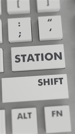 station button pressing on keyboard vertical video