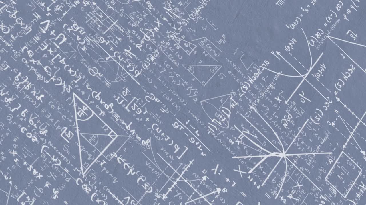 회색에  ⁇ 색 수학 수식과 기하학적 그림의 애니메이션