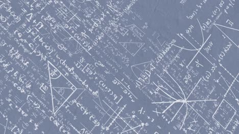 Animation-of-white-mathematical-formulae-and-geometric-drawings-on-grey