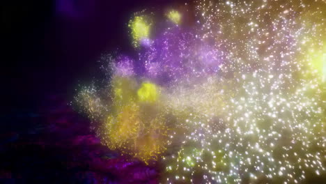 espectáculo de fuegos artificiales coloridos por la noche