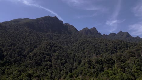 Ecosistema-Saludable-Dosel-De-Selva-Verde-Que-Cubre-Las-Laderas-De-Espectaculares-Picos-Montañosos-En-Langkawi,-Malasia