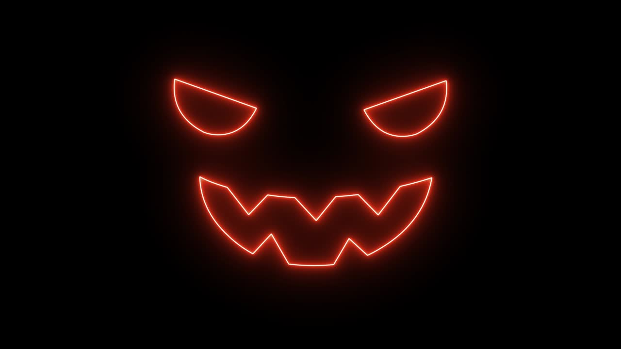 Halloween animation silhouette of halloween jack flickering on black screen