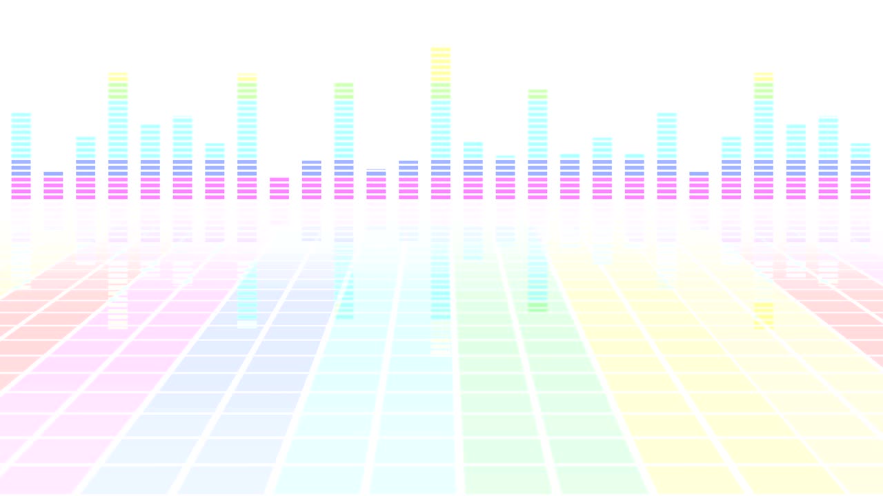 파티를위한 다채로운 음파. 디스코 배경. 추상적인 다채로운 파동 패턴. 음악 이라이저의 루프 애니메이션.