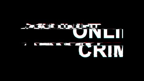 online crime glitch effect text digital tv distortion 4k loop animation