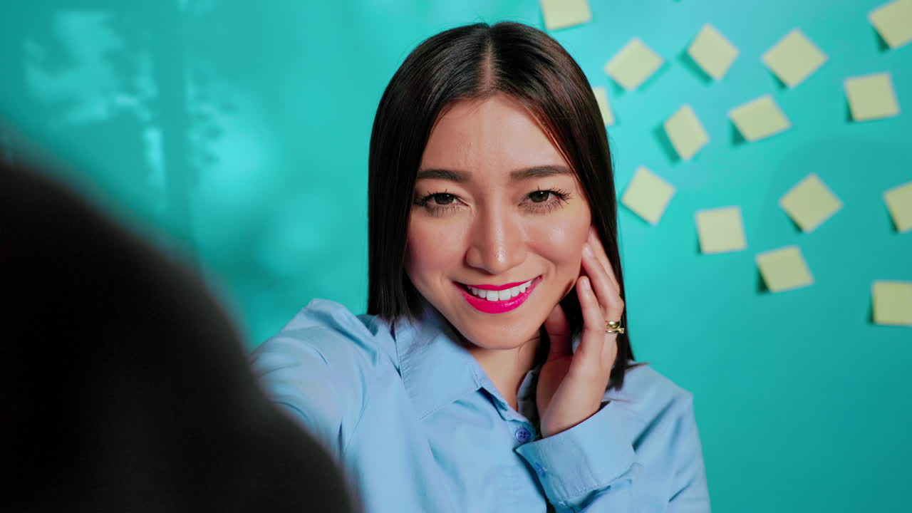 Employee in telemeeting video call