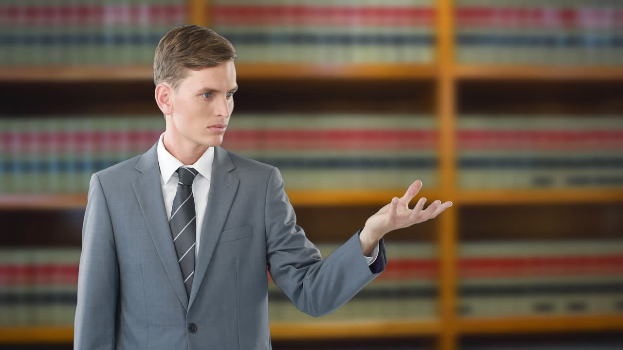 hombre de negocios sosteniendo algo en su mano 4k