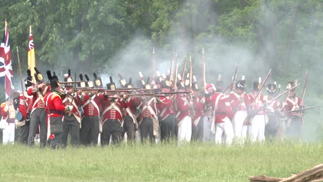 the dead lie on the battlefield while others fight in this television style reenactment of the war of 1812 2