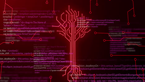 animation of integrated circuit over data processing on digital screen