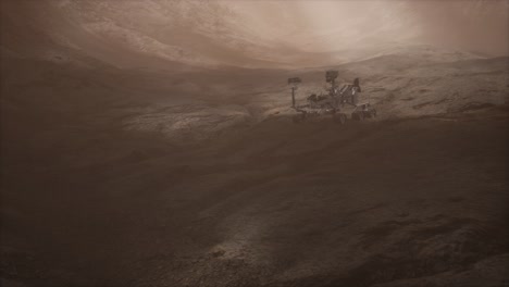 el rover curiosity de marte explora la superficie del planeta rojo