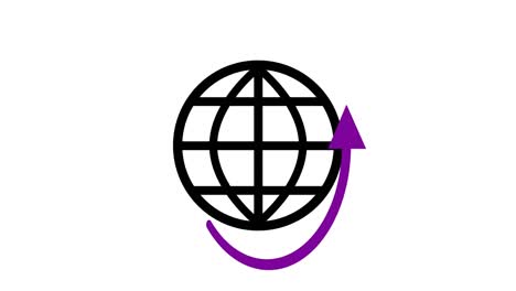 el logotipo de la conexión a internet mundial es un bucle de animación púrpura.
