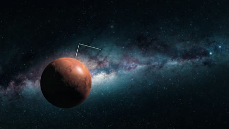 Pädagogisch-Realistische-Animation-Des-Planeten-Mars,-Die-Planeteninformationen-Zeigt