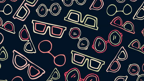animation of glasses over black background
