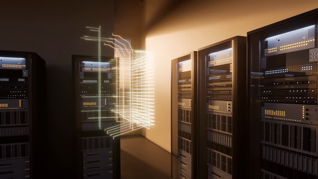 Digital Data Flow in a Modern Server Room