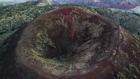 close up shot of santa clara volcano crater in snow canyon state park, utah