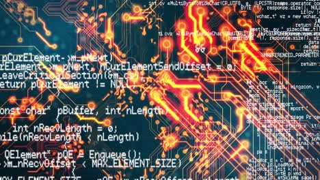 animación del procesamiento de datos sobre un fondo negro