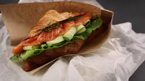 salmon croissant sandwich