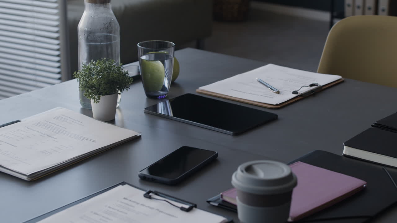 Office Meeting Table Setup