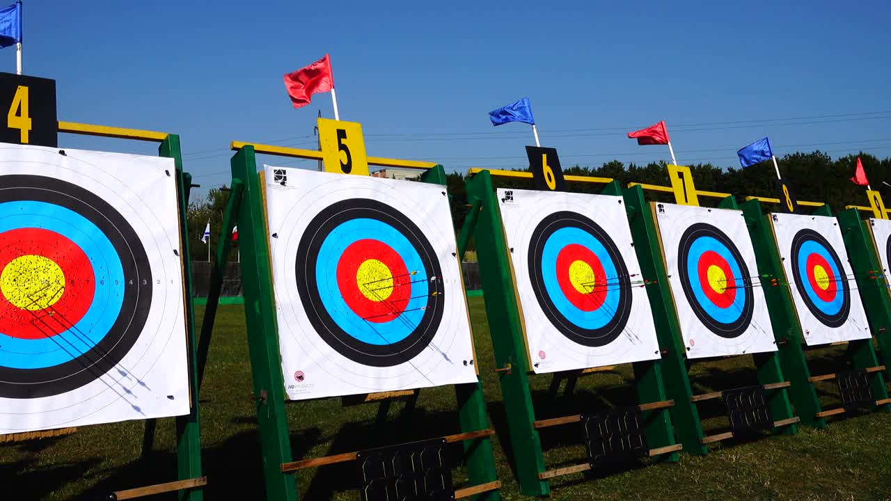 objetivos para el tiro con arco. tiro en el verano.